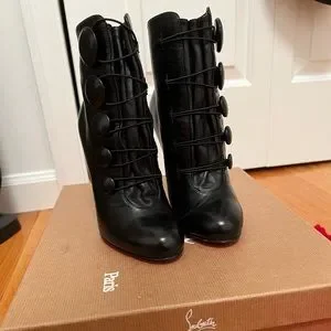 Christian Louboutin Shoes Christian Louboutin Booton 0 Nappa Shiny Leather Booties Poshmark